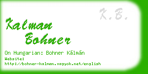 kalman bohner business card